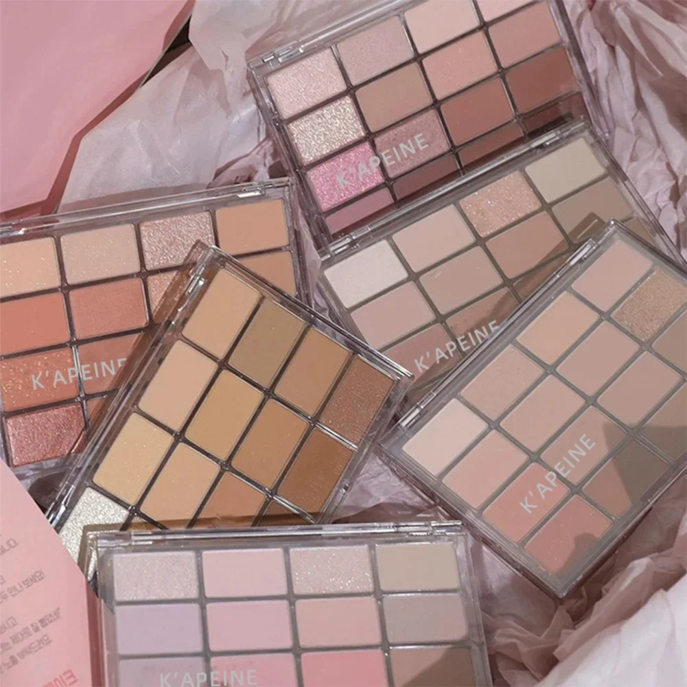 16-Color Korean Eyeshadow Palette Matte Pearlescent Low Saturation Long Lasting Brown Pink Glitter Eye Shadow Eye Makeup Palette