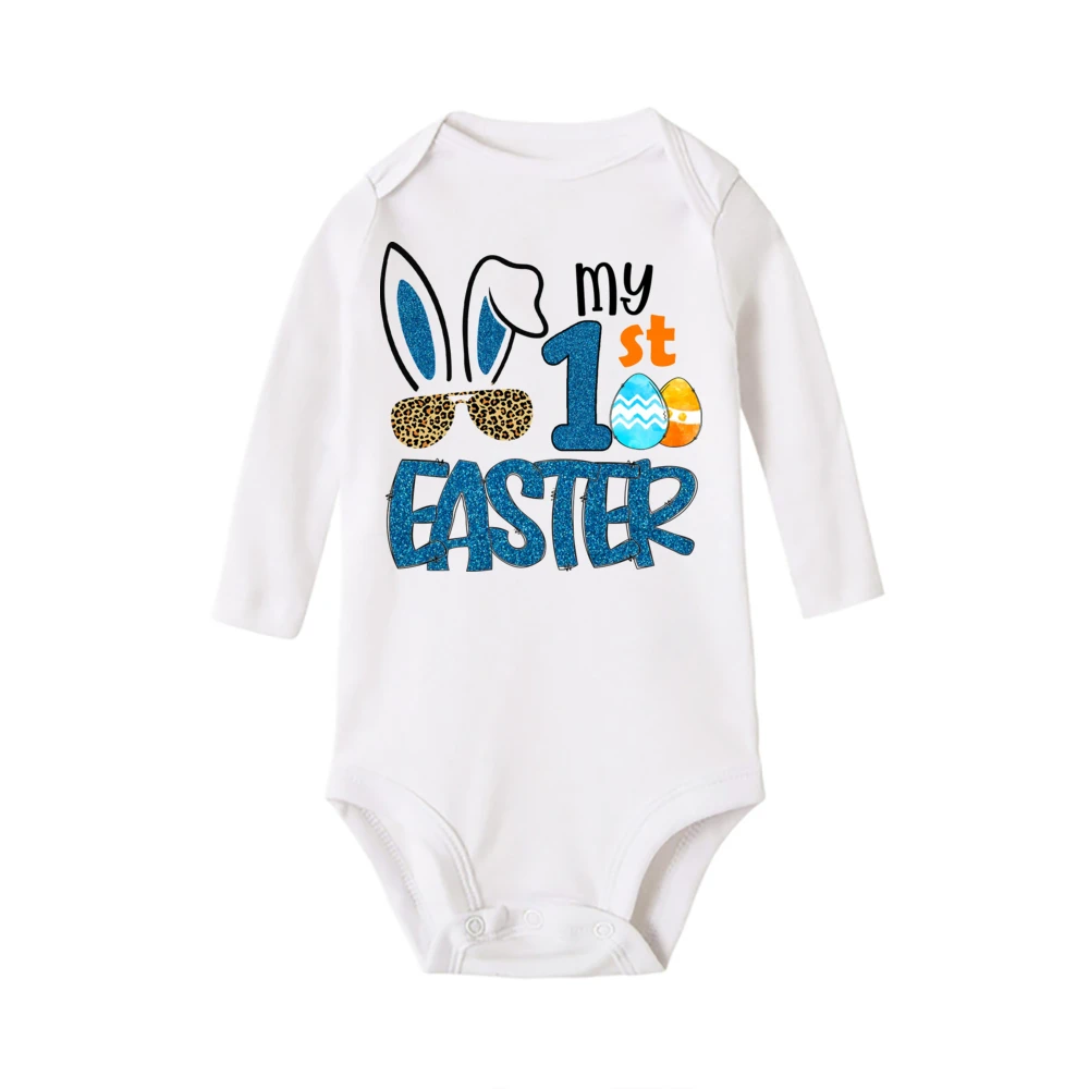 My First Easter Baby Romper Newborn Holiday Bodysuit Bunny Printed Long Sleeve Clothes Ester Party Boys Girls Outfits Jumpsuit 3