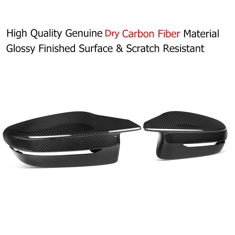 Dry Carbon Fiber Car Door Side Wing Rearview Mirror Cover Caps Glossy For BMW G80 G87 G82 G83 -IN Sedan Coupe Convertible