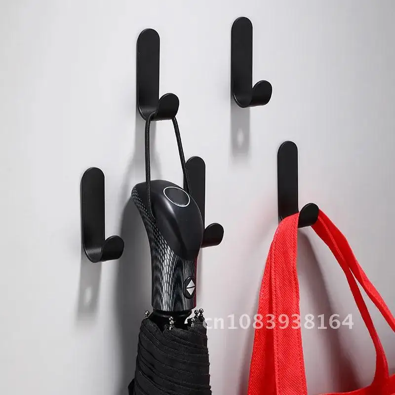 

1/2/5PCS Wall Hook Bathroom Black White Matt Towel Hook Kitchen Bag Hanger for Towel Clothes Hanger Organizer Bath Accessories