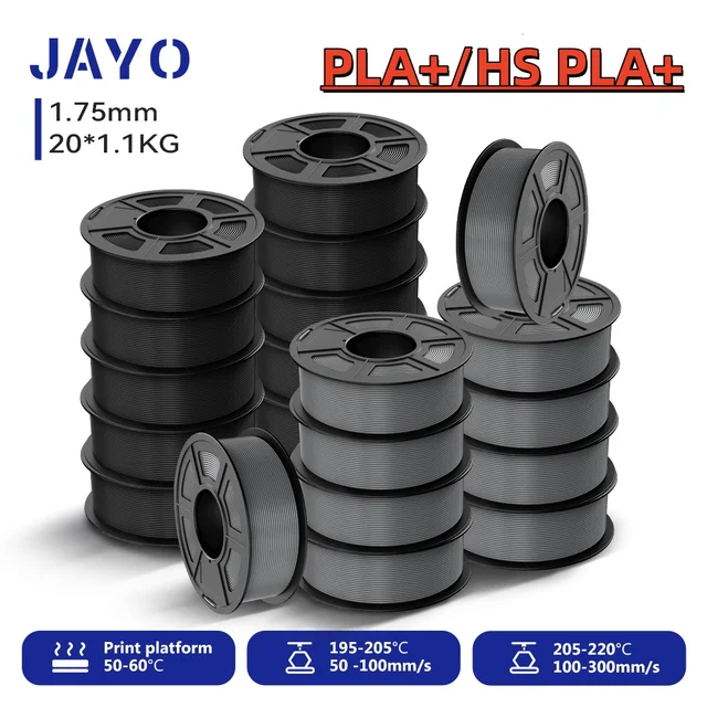 JAYO 20 Rolls PLA + / High Speed PLA+ Filament 1.75MM