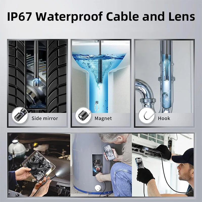 KUTOU 8mm High-Resolution Endoscope Camera for Engine and Sewer Inspection