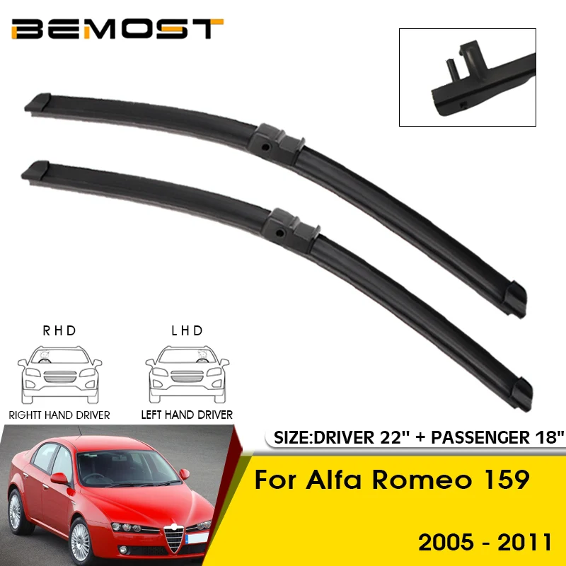 Spazzole Tergicristallo Per Auto Per Alfa Romeo 159 2005-2011 Parabrezza Parabrezza Lame Per Finestrini Anteriori 22 "+ 18" Accessori Per Auto