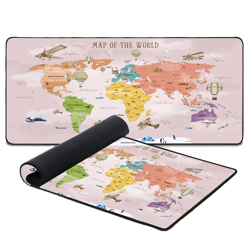 

Large Mouse Pad Desk Mat Pad Mouse Office Desks Home Office Accessories Gaming Laptop World Map Anime Keyboard Keycaps Gamer Rug
