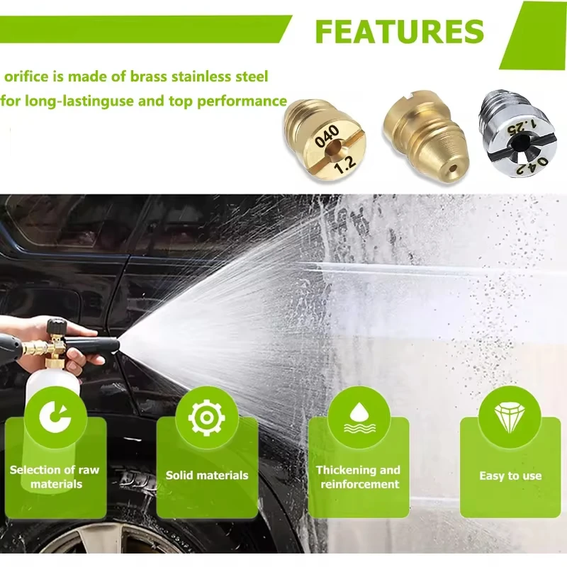 Orifice Nozzle Tips for Foam Cannon Foam Maker Universal 0.9~1.4 mm Thread Nozzle for Snow Foam Lance Pressure Washer Parts 4
