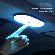 

Car Interior Reading Light Magnetic LED Night Square Touch Light 3 Modes Car Backseat Ceiling Roof Light Trunk Lamp