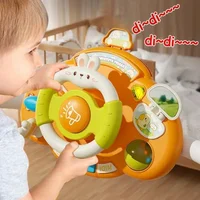 Baby Toy Electric Simulate Driving Car Steering Wheel Stroller Driving Cartoon Bunny Early Educational Toys for 0-36M Toddler 1