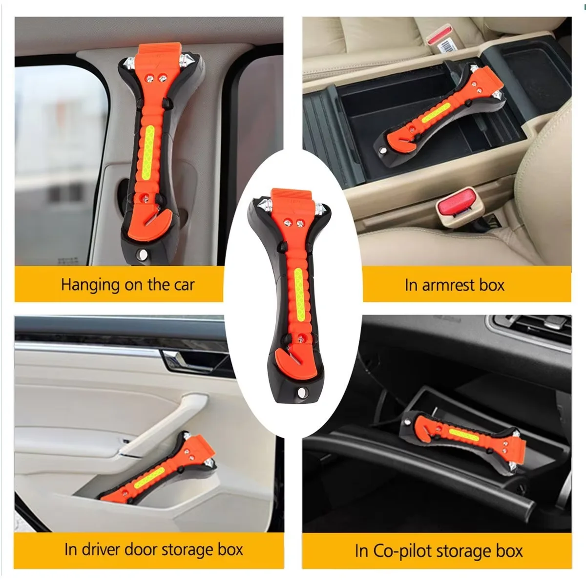 Car Safety Hammer Safety Hammer Window Breaker 2PCS Survival Safety Hammer Camping Driving Car Seat Belt Cutter 2-in-1 Emergency Break Window Glass Punch Life Rescue Tools