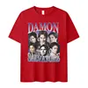 Damon Salvatore Ian Somerhalder TV Series Graphic T Shirts Men's Retro Gothic Fashion Oversized Cotton T-shirt Unisex Streetwear 3