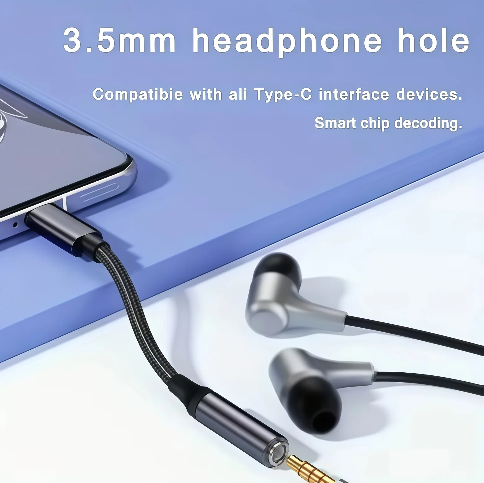 Universal USB-C to 3.5mm Audio Adapter Cable