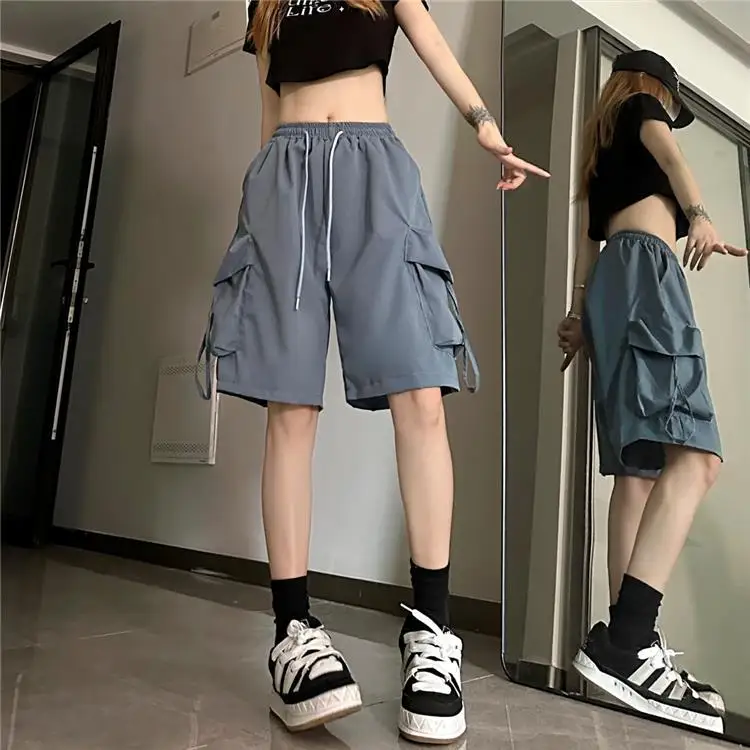 Sports shorts women's summer wide-leg casual quick-drying overalls five points