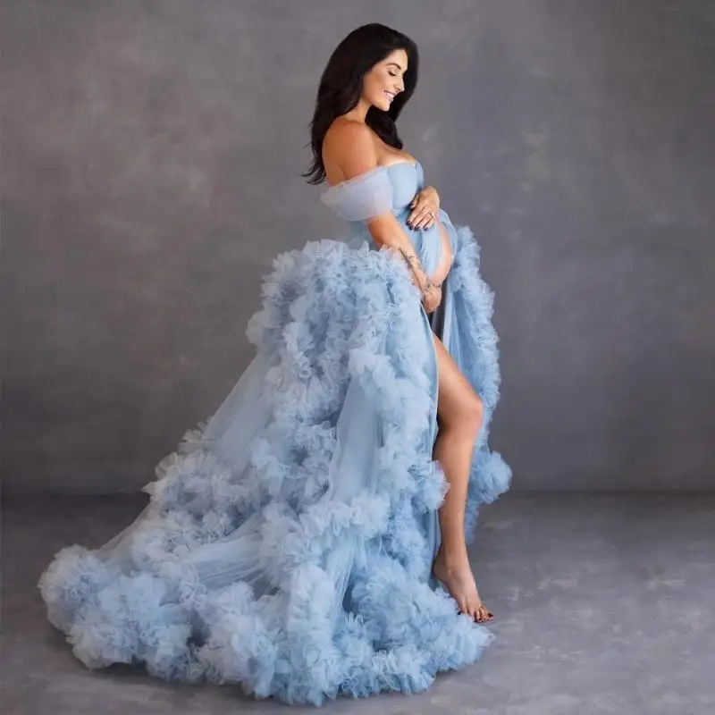 Elegantes Umstands-Fotoshooting-Kleid, Brautkleid aus weichem Polyesterstoff mit hoher Elastizität für bequemen Alltag, A2UB – Detail 8