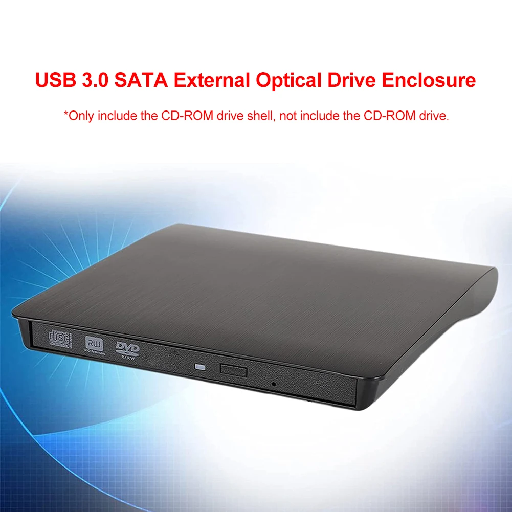 【NEW】 Non Slip USB 3.0 SATA External DVD CD-ROM RW Player Optical Drive Enclosure Case.