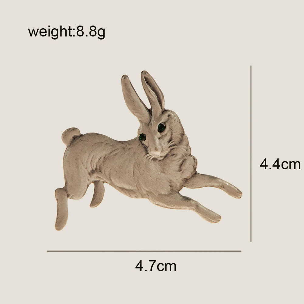 Retro High Grade Small Rabbit Brooch Pin Cartoon Animal Emblem New Year Clothing Accessories Cute Enamel Pin
