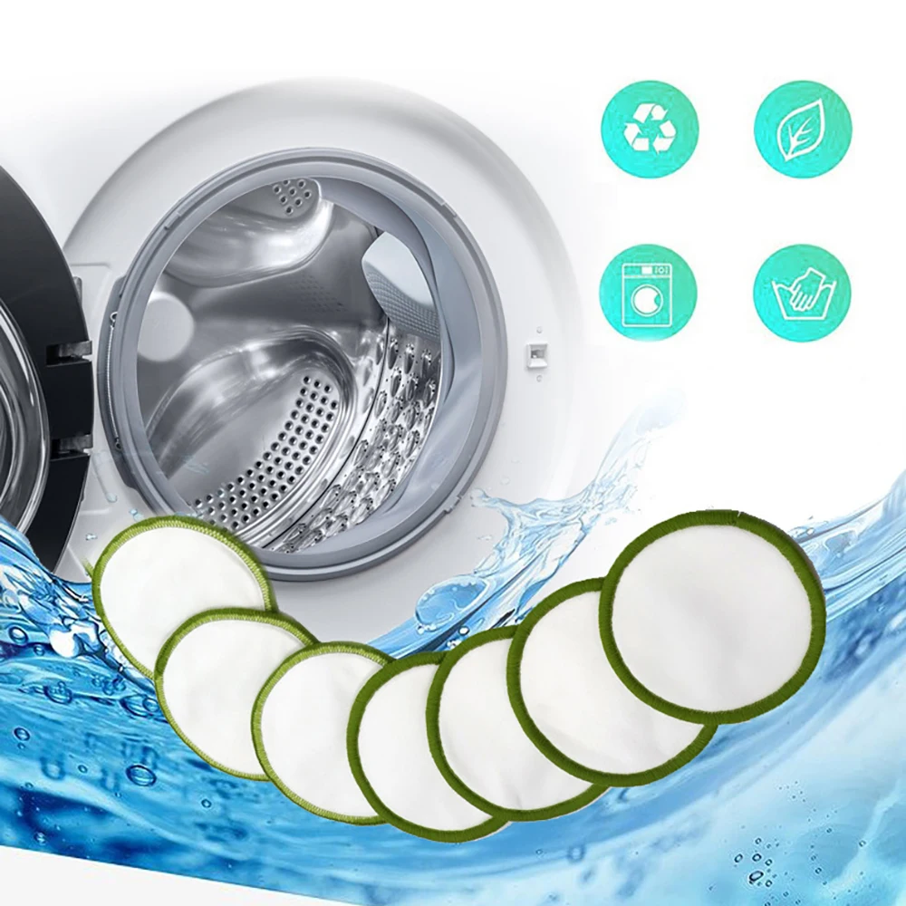 Reusable Bamboo Makeup Remover Pads 20PCS Washable Rounds Cleansing Facial Cotton Make Up Tool With Bamboo Containers And Bags 4
