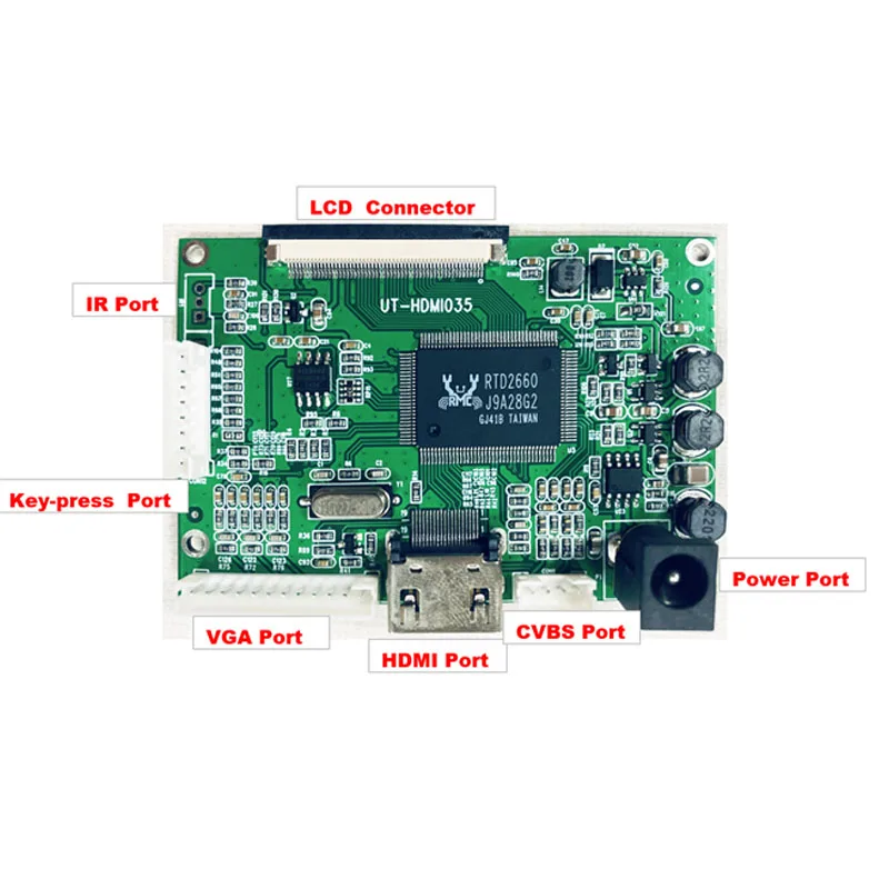 Polegada Lcd Tela Mudule de Alta Resolução 640x480 Ips Rgb Vga 1hdmi Placa Motorista 3.5 - Imagem 6