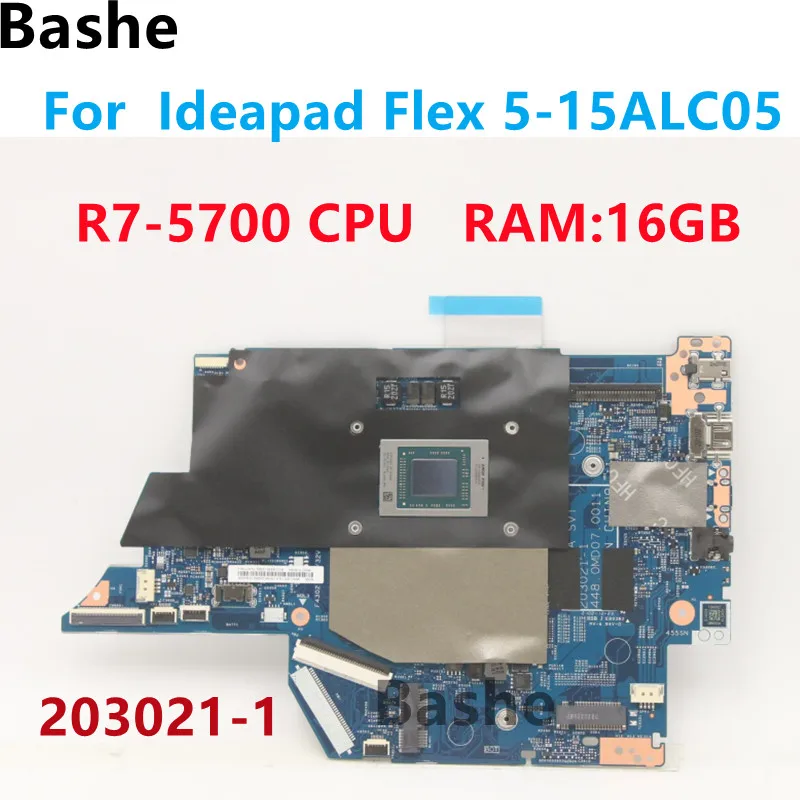 

203021-1 For Lenovo Ideapad Flex 5-15ALC05 laptop motherboard with CPU R7-5700 UMA RAM 16GB FRU: 5B21B85038 100% test