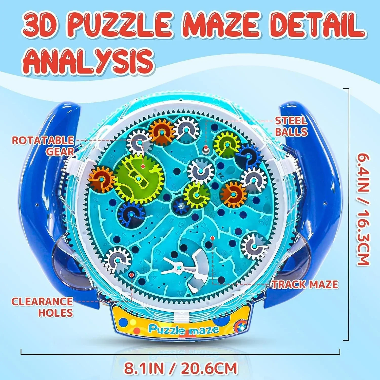 Creative Funny Gear Labyrinth Disk Gear Balance Ball Maze Wheel Dish IQ Puzzle Educational Toy for Children Christmas Gift