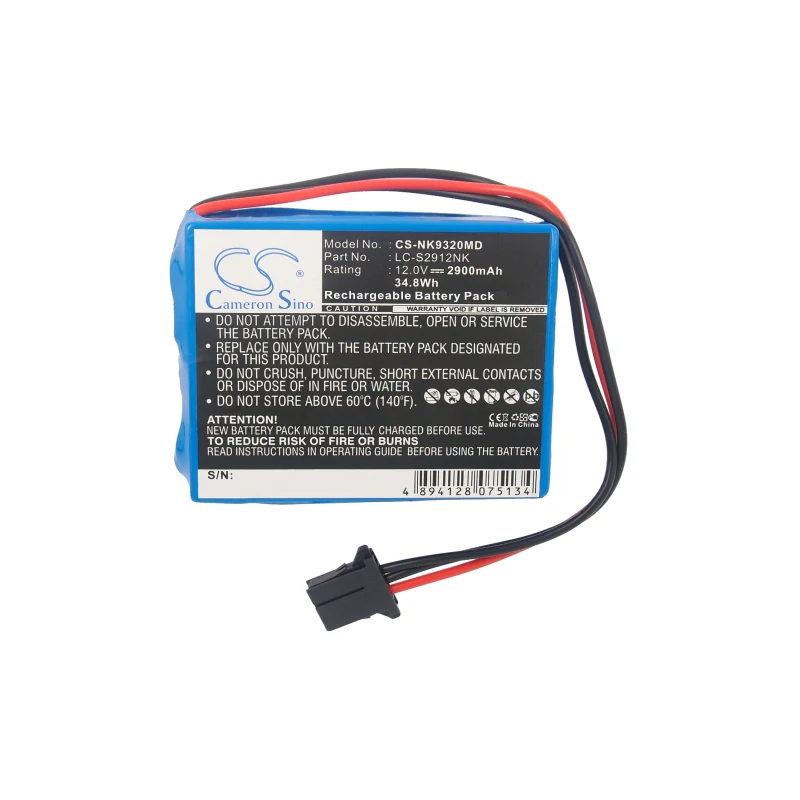 

Medical Battery For Nihon Kohden LC-S2912NK DCB-ENEL12 Cardiolife ECG-9320 TEC-7431 TEC-7511 TEC-7521 2900mAh Sealed Lead Acid