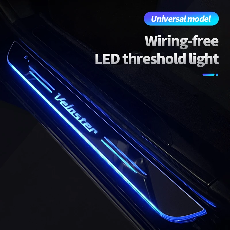 Acrylic Usb Power Moving Led Pedal Car Scuff Plate Pedal Door