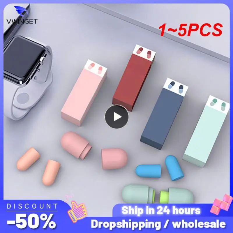 

1 ~ 5 шт. звуконепроницаемые затычки для ушей для сна, затычки для ушей для сна, специальные мягкие, бесшумные, с медленным восстановлением формы, для студентов, защита от шума, защита от Ronco