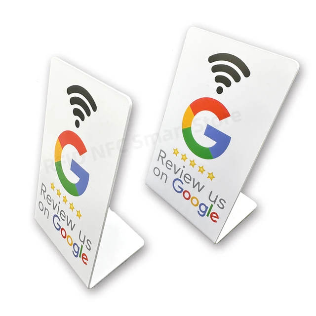 nfc stand 13.56Mhz Programmable Google Reviews NFC Stand Table NT/AG213 144 Bytes Google Review Display nfc card Reviews Stand 4