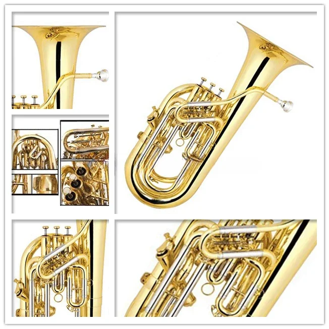 Good Brass Gold Lacquer Bb Tone Euphonium FEU-500