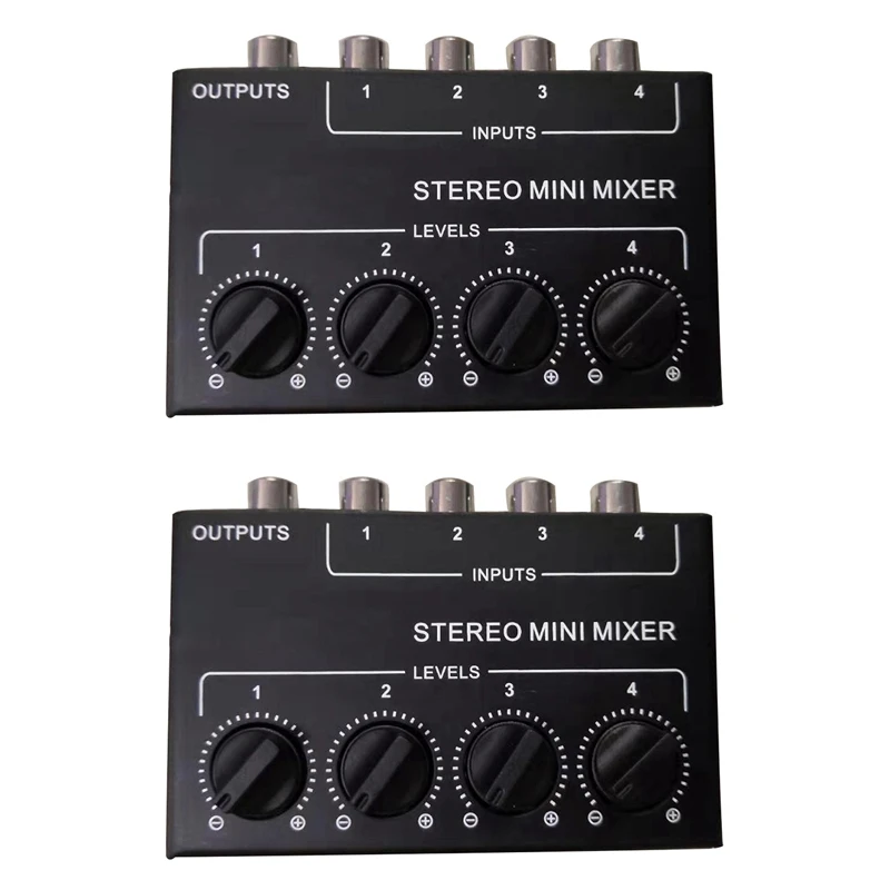 

2X Cx400 Mini Stereo Rca 4-Channel Passive Mixer Small Mixer Mixer Stereo Dispenser For Live And Studio