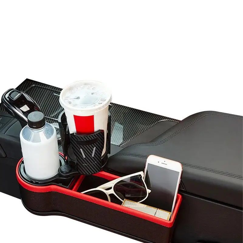 

Автомобильный Органайзер на сиденье, Модернизированный автомобильный Органайзер на сиденье, коробка для хранения, двойной держатель для чашки, зазор на переднее сиденье, наполнитель для ключей от телефона