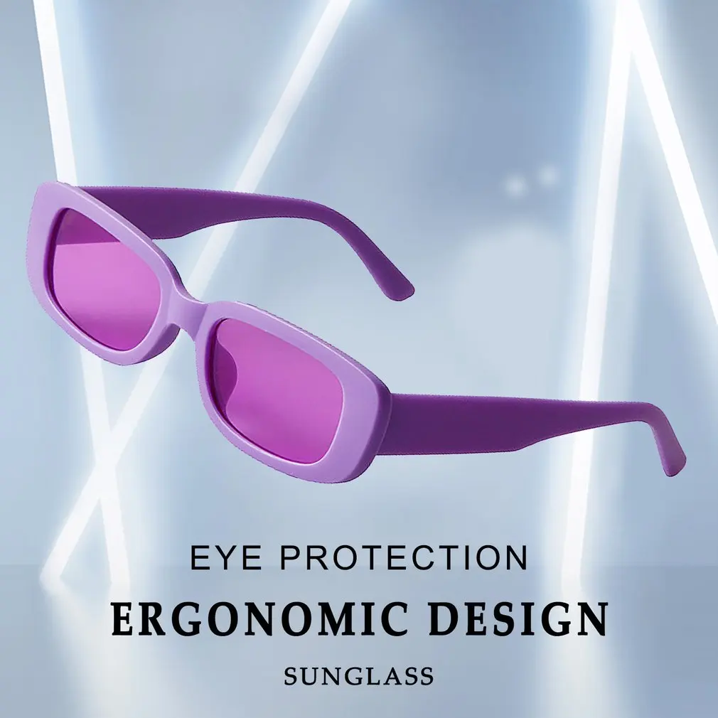 

10PC Purple Sunglasses Women Oval Vintage Brand Designer Square Sun Glasses For Women Shades Female Eyewear Anti-glare UV400