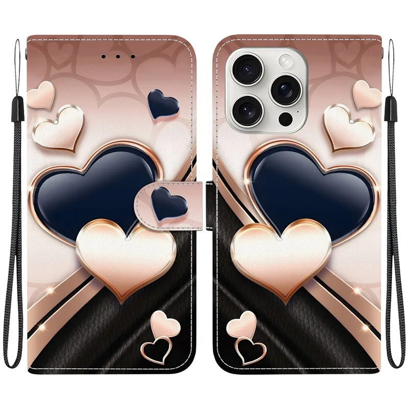 Elegant Colored Flower Wallet Phone Case with Magnetic Flip Leather Cover and Cute 3D Pattern