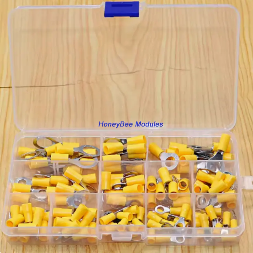 

12 kinds of RV series round yellow high quality pre-insulated cold compression terminal block connector O-type crimp kit