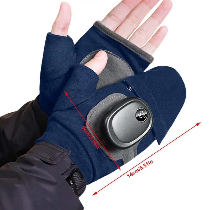 Heated Gloves For Men Men Women USB Fingerless Winter Heated Gloves USB Hand Warmer Gloves For Typing Cycling Skiing With 3 6