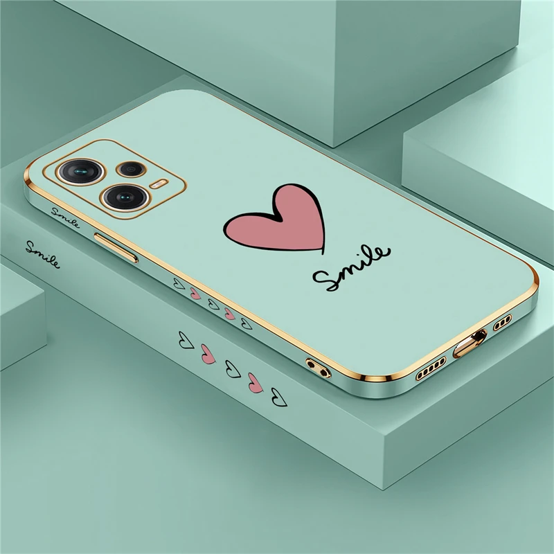 Luxury Plating Silicone Love Heart Shockproof Phone Case