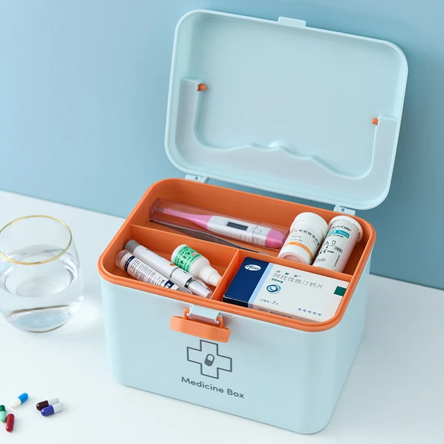 Erste-Hilfe-Koffer Behälter tragbare Medizin Aufbewahrung sbox Mehrzweck  abnehmbare Tablett Notfall box Haushalt Doppels chicht zum Nähen -  AliExpress