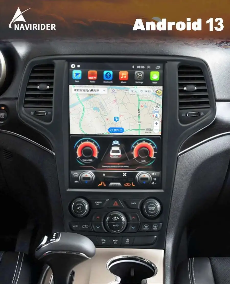 For Jeep Grand Cherokee 2017 2 Din Car Multimedia Stereo Radio Android 14 Screen