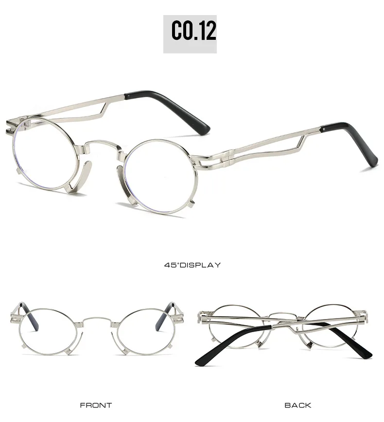 SO&EI Retro Kleine Ovale Sonnenbrille Damen Mode Einzigartige Metallrahmen Shades UV400 Herren Punk Rot Gelb Sonnenbrille – Detail 18