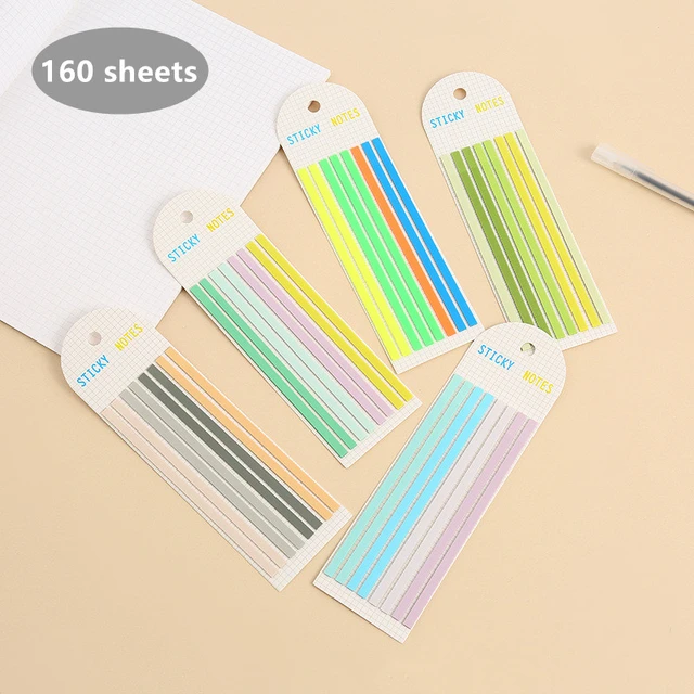 160 pcs Transparent Highlighter Tape Removable Sticky Tabs Morandi