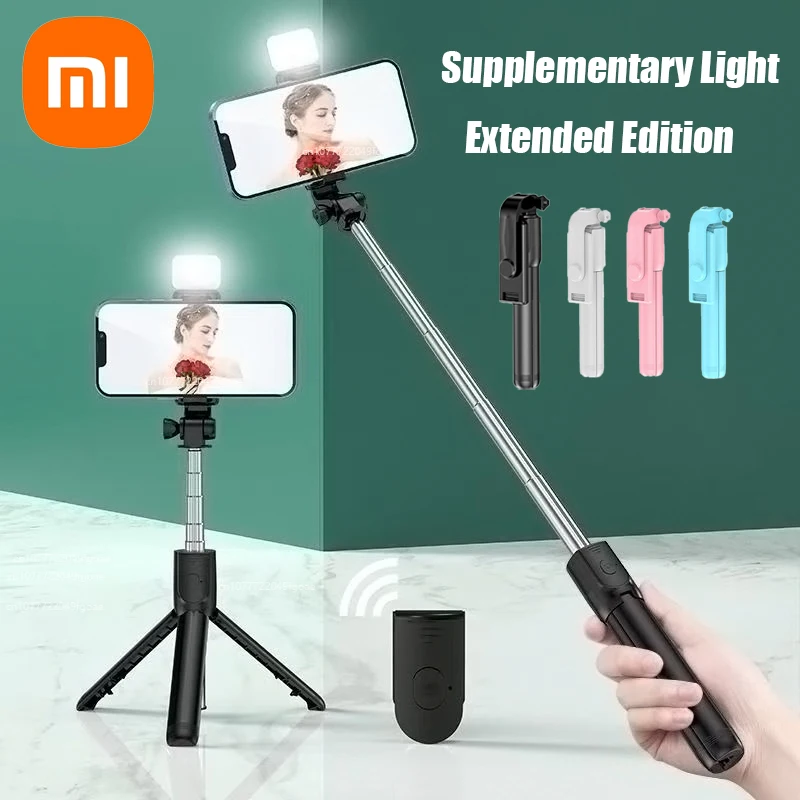 Xiaomi Bluetooth Selfie Stick Tripod Holder Remote Shutter Fill Light Extendable Wireless Remote Retractable Phone Stand selfie stick tripod selfie stick cell phone selfie stick smartphone selfie stick phone selfie tripod smartphone shooting holder
