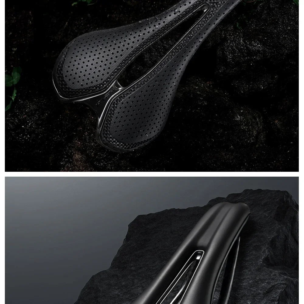 RYET 12K Vollcarbon-Sattel mit 3D-Druck, 122 g, für Triathlon, Rennrad, MTB, Gravel, Fahrrad, leichter Fahrradsitz, EVA-Oberfläche, 7 x 9 mm – Detail 20