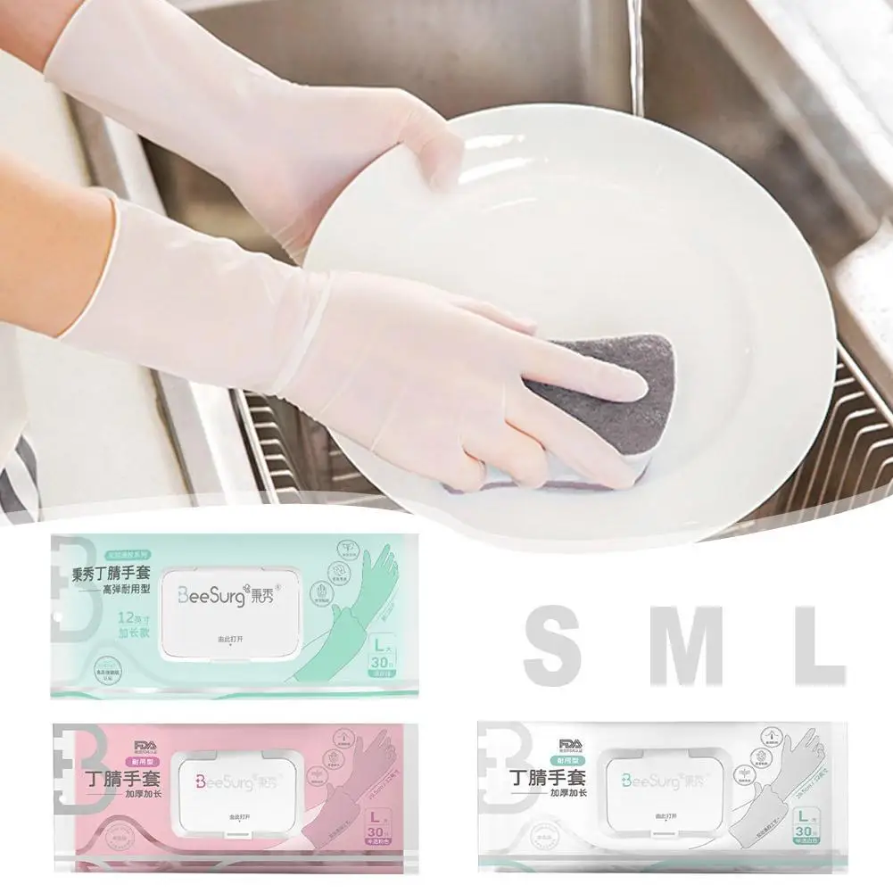 

30 шт., водонепроницаемые перчатки из нитрила