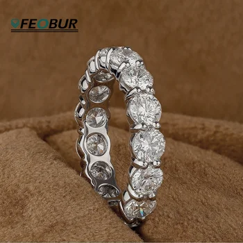 2/3/4/5mm Full Moissanite Eternity Ring for Women Engagement 925 Silver Rings Certified Lab Diamond Wedding Band Classic Jewelry 1