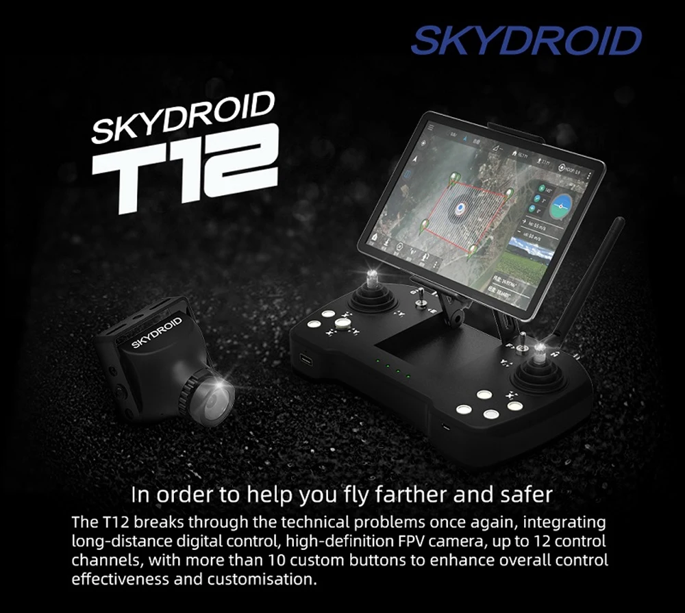 JIYI K++ K3A Pro Flight control Skydroid T12 Remote Control with Three-body Camera for agricultural drone remote control kit 13 SKYDROID Rua T12 combines long-distance digital control