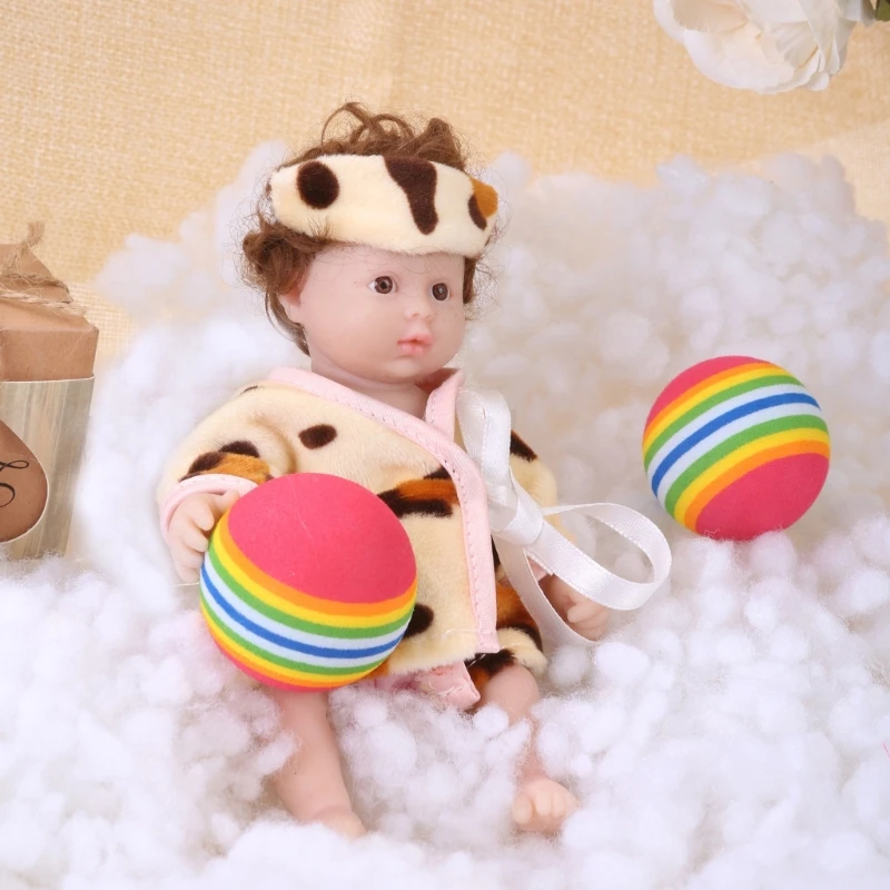 

6’’ Life Like Reborns Toy Figure Interaction FullBody Silicone Infant Girl that Looks Real with Moveable Leg