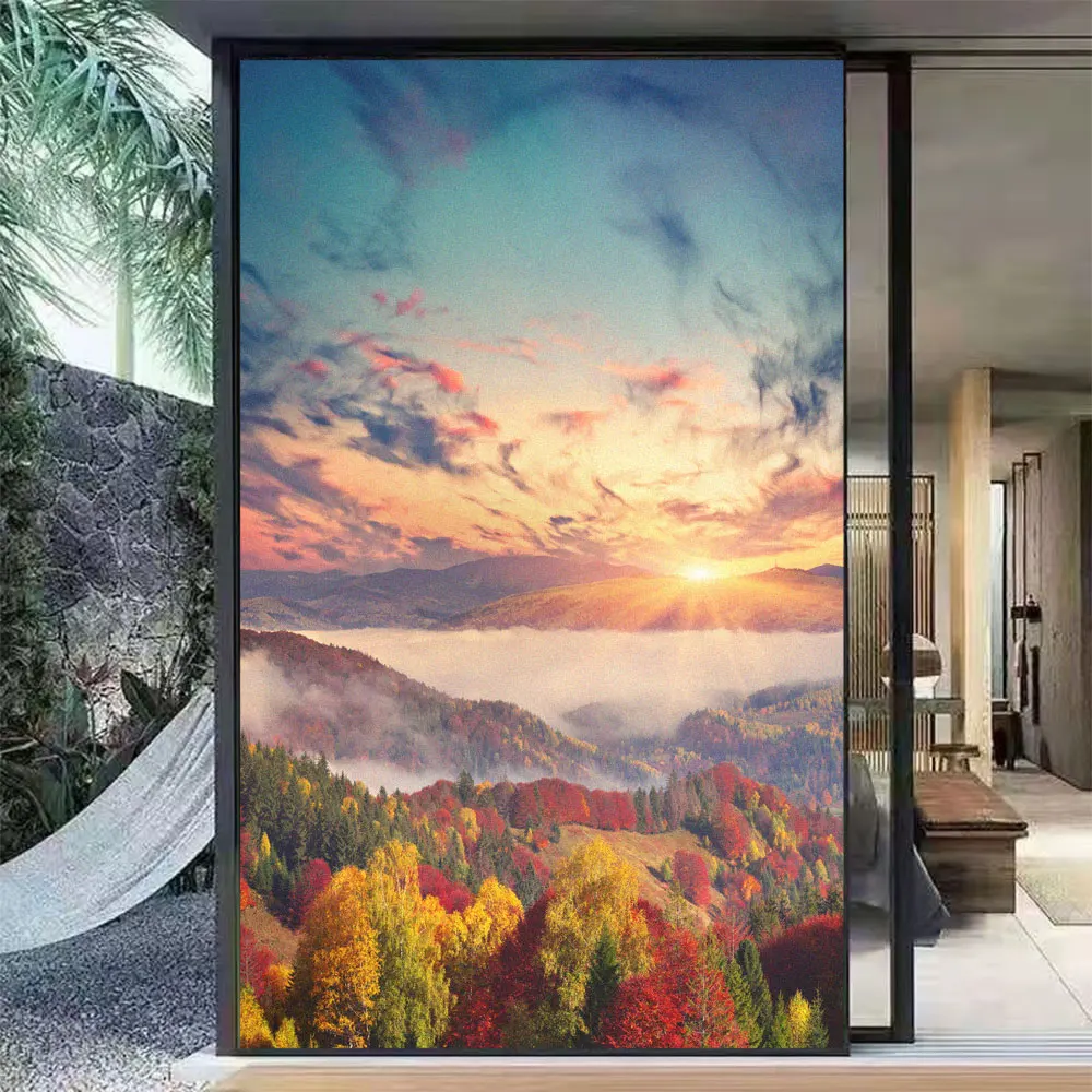Privacy-Window-Frosted-Film-Rizhao-Peak-Pattern-Anti-UV-Stained-Glass ...