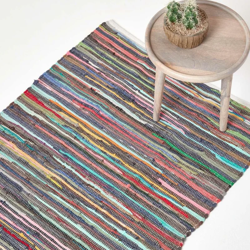 

Handmade Rag Rug 100% Recycled Cotton Large Small Woven Floor Mat