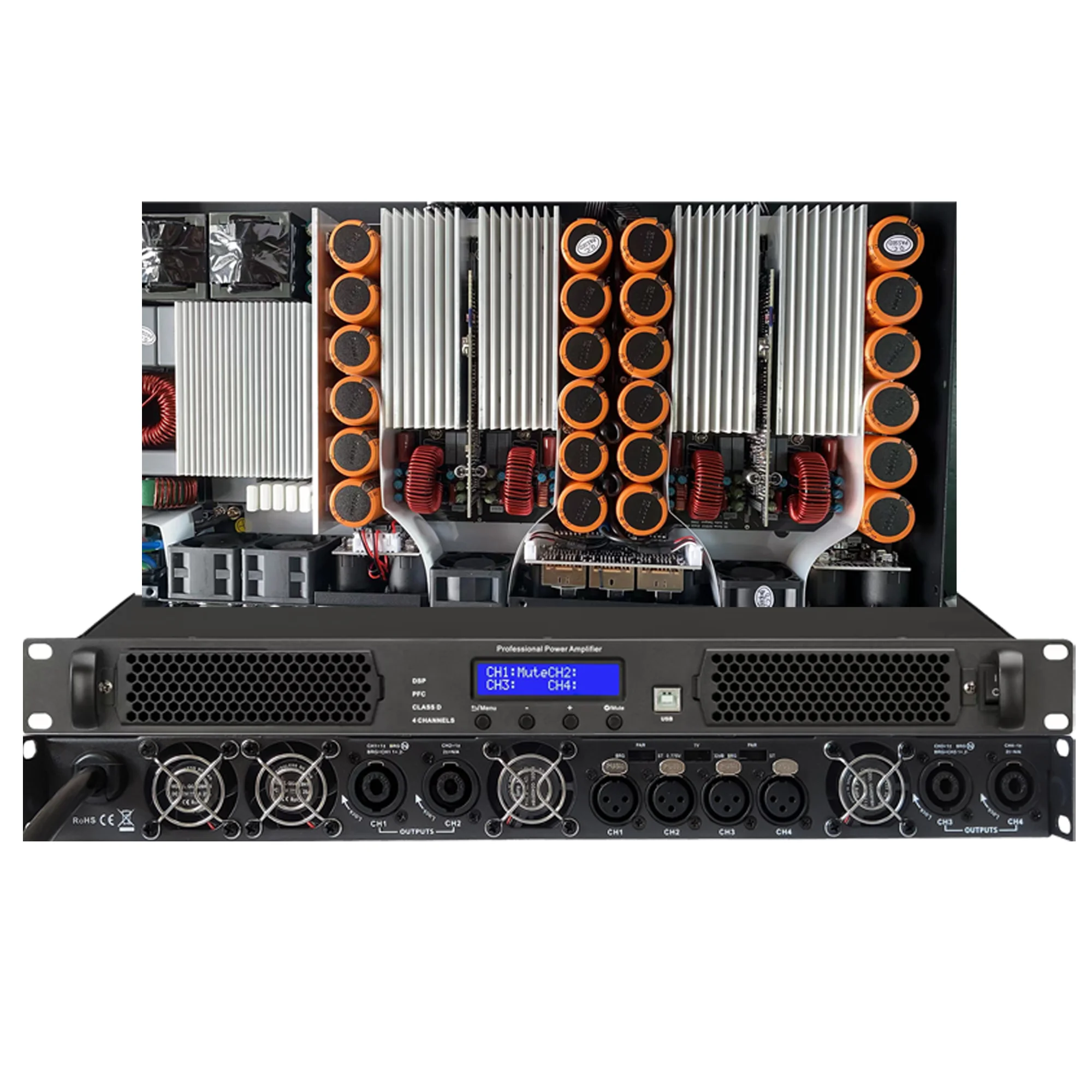 Фото SenMicre DSP4.100 Профессиональный цифровой процессор DSP Усилитель мощности класса D 4x1500 Вт 8 Ом 4 канала Усилитель звука DJ-сабвуфер AMP Аудио Линейный массив Динамик Предусилитель Сценическое студийное оборудован №3