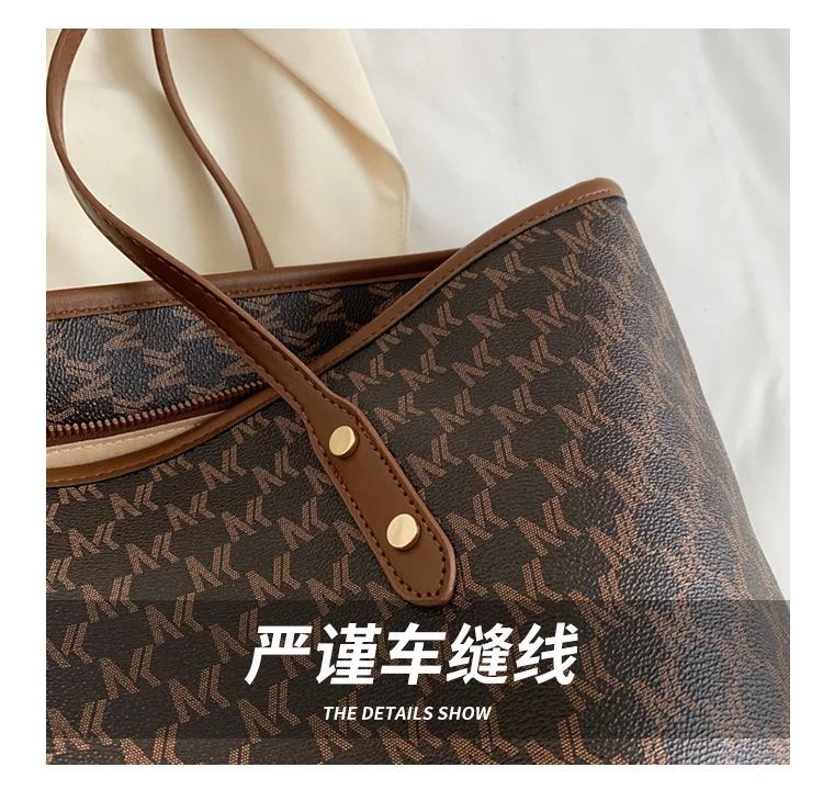 Large-capacity Bag Women's 2022 New Trendy High-end Western Style Explosive Portable Shoulder Bag All-match Tote Shopping Bag