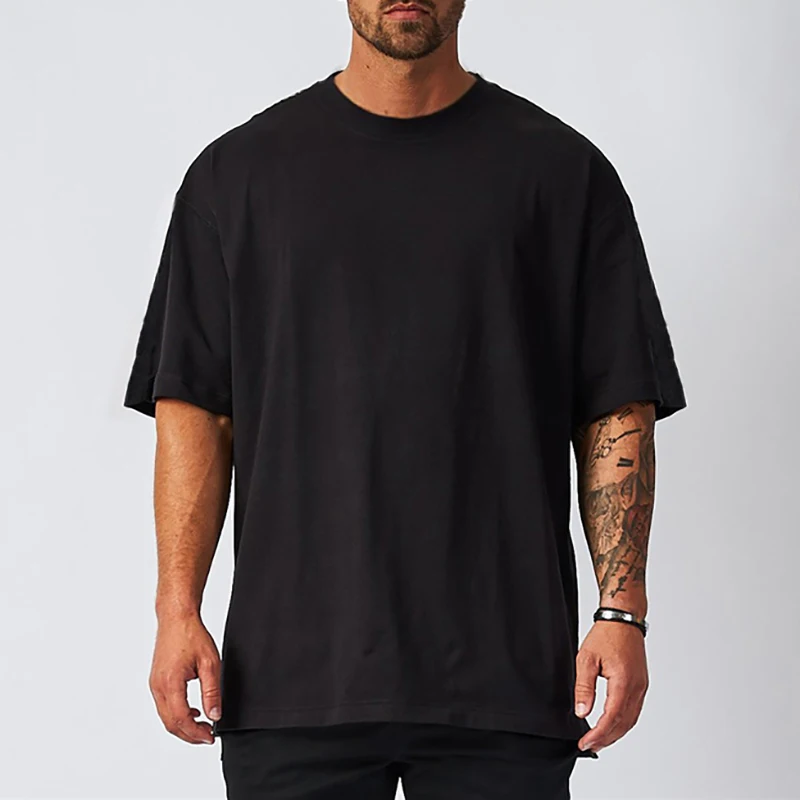 

Men T Shirt Cotton Black Oversized Solid Color T-shirt White Blank Big Size Women Vintage T-Shirts Men's Clothes