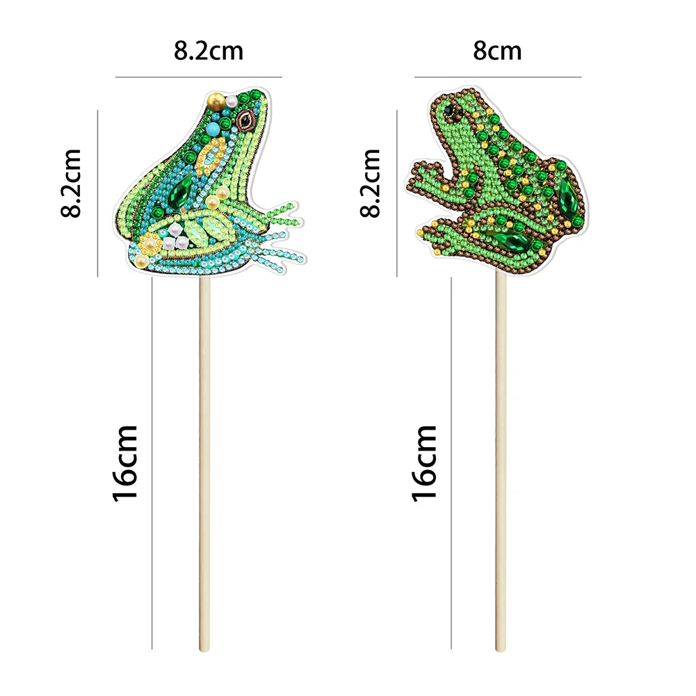 2pcs DIY Diamond Painting Flower Plant Decoration Stick Animal Diamond Embroidery Flower Pot Bedroom Home Ornaments